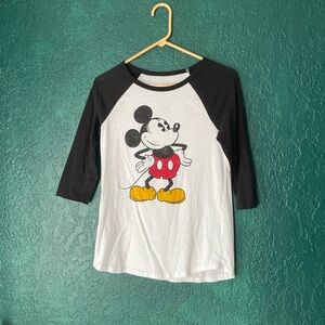 🪩2 for $8 🪩 Disney Mickey Mouse Raglan Shirt - Black & White